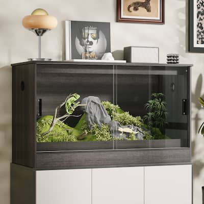 Glass Terrarium Tank with Ventilation Reptile & Amphibian Enclosure Hamster Cage Bunny Hideout Small Animals