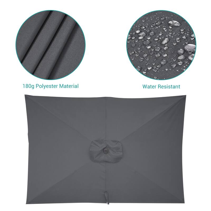 Bonosuki 10 x 6.5ft Patio Rectangular Umbrella with Tilt and Crank
