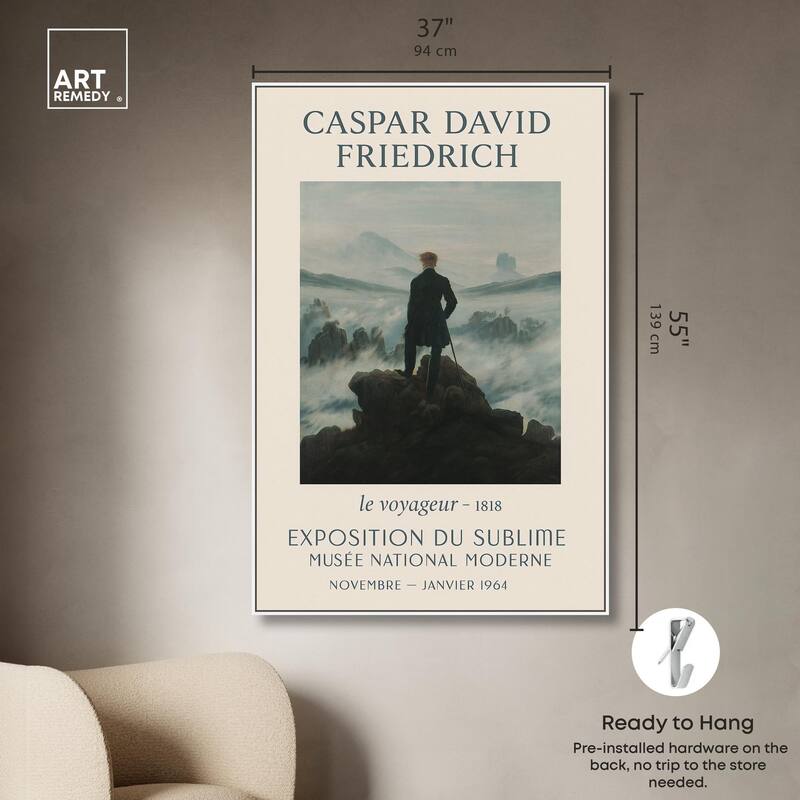 Wanderer Above the Sea of Fog Canvas by Art Remedy
