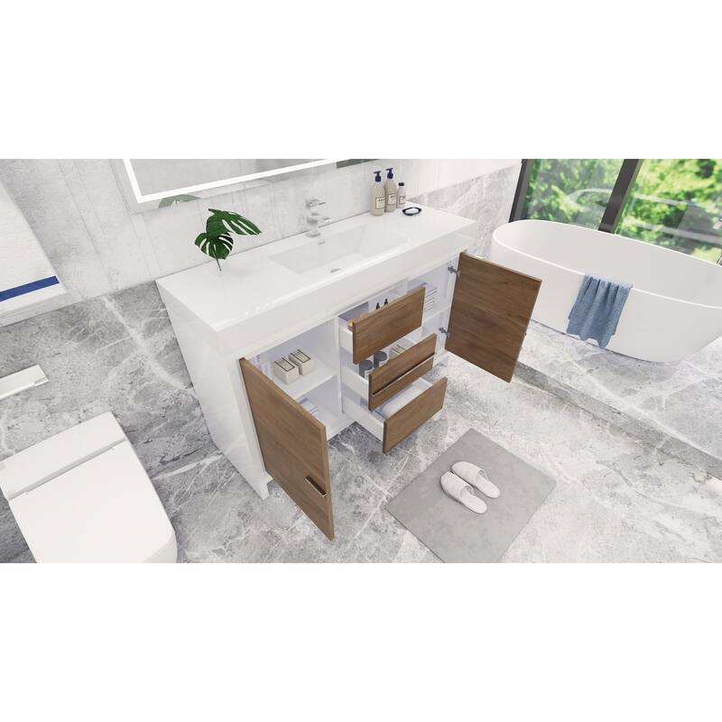 Dove 60'' Freestanding Vanity with Single Reinforced Acrylic Sink