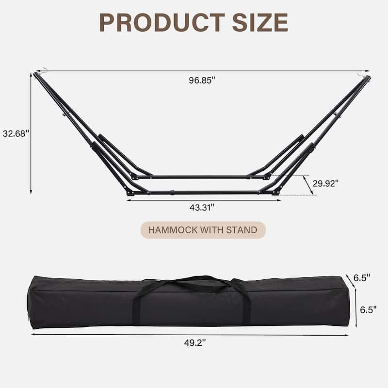 2 in 1 Hammocks Portable Convertible Hammock Swing Chair with Steel Stand