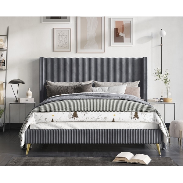 【WYM × ATTACHMENT】 WIDE BOX CHESTER COAT Chester Upholstered Platform Bed - On Sale - Bed Bath