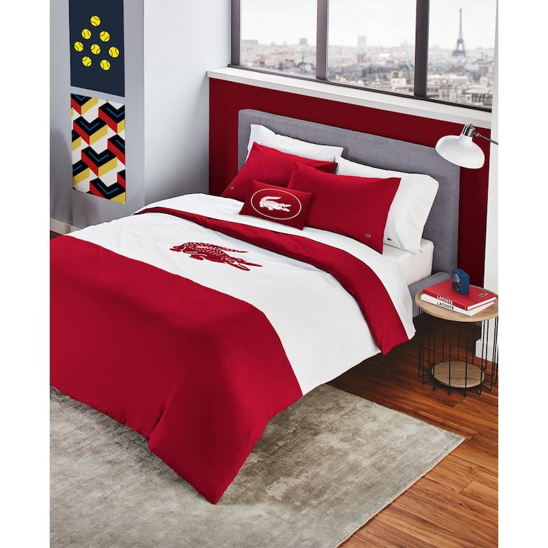 Lacoste Standard Cotton Reversible 4 Piece Comforter Set