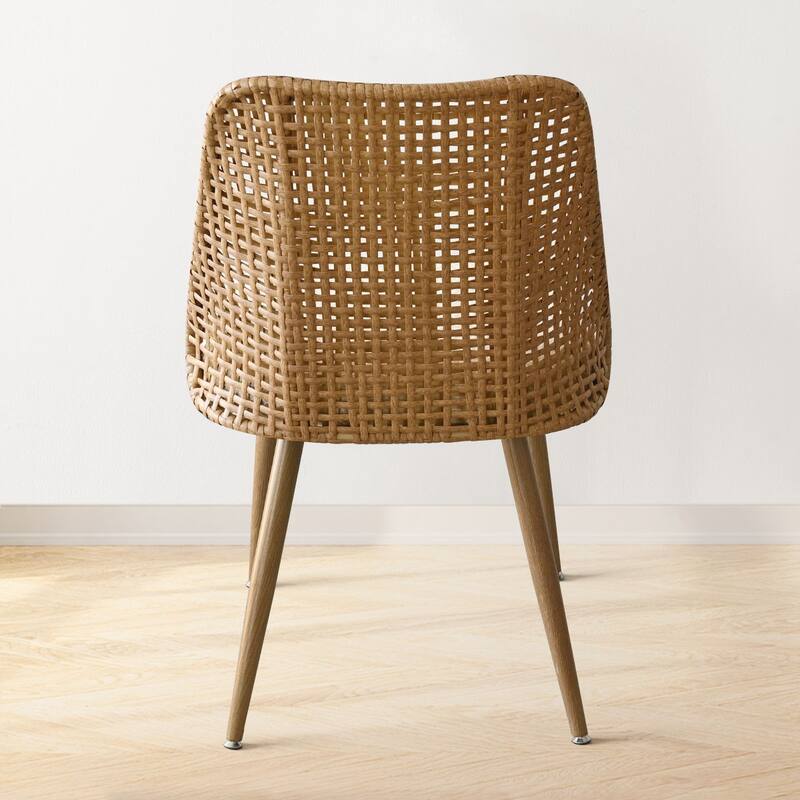 19.5" Seat Height Rattan Back Dining Chair (Set of 6)