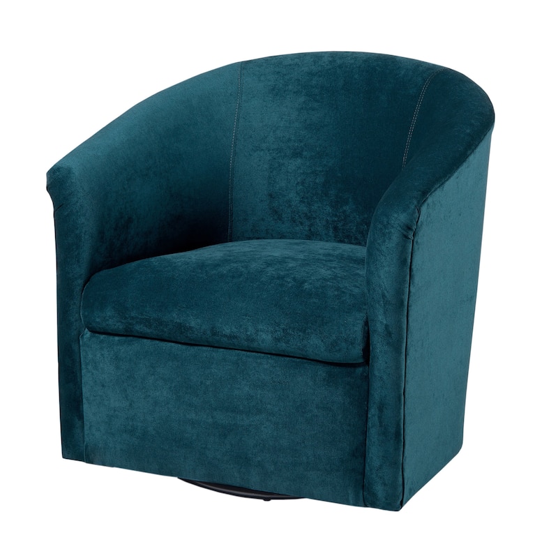 Ellery Modern Microfiber Swivel Accent Chair by Greyson Living - ocean blue