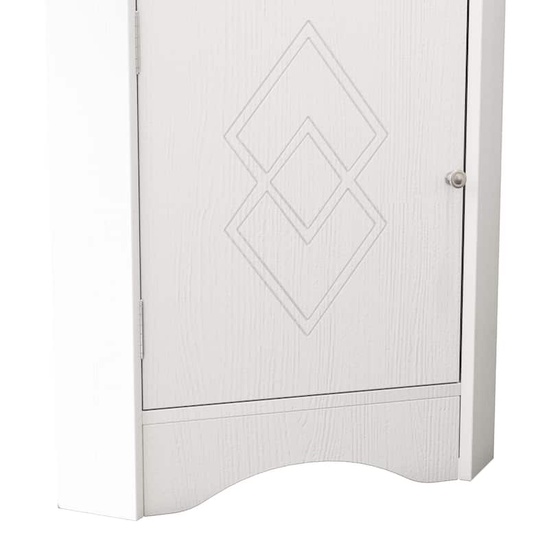 Bathroom Corner Cabinet with Doors and Adjustable Shelves
