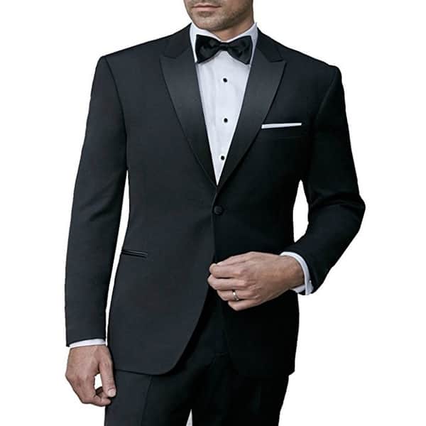 Shop Ike Behar Black Slim Fit Tuxedo With Peak Lapel Overstock