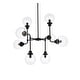 preview thumbnail 3 of 14, Hope 8 Light Pendant in with clear shade - 36 Inch