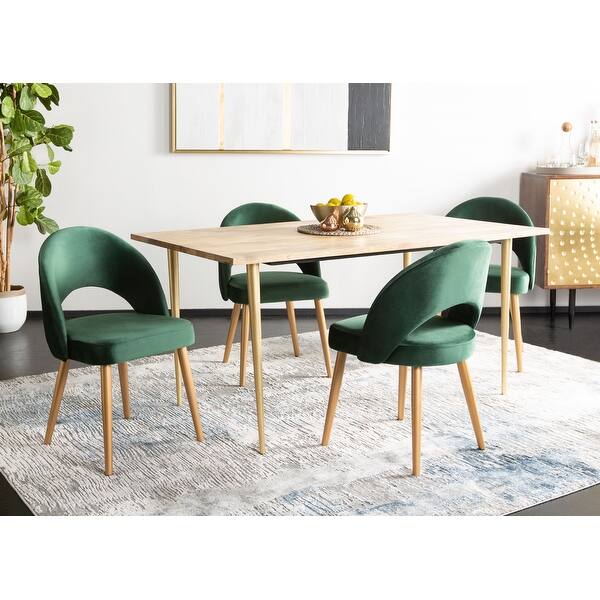Shop Safavieh Dining Giani Retro Malachite Green Gold Dining Chair Set Of 2 21 3 X 24 3 X 31 8 On Sale Overstock 23591497