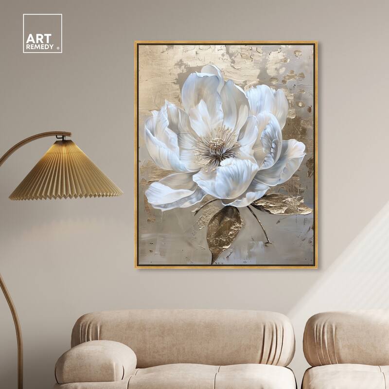 Art Remedy Athenas Flower Framed Floral Fine 1 Piece Canvas Wall Art