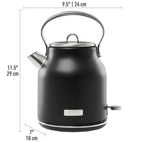 dimension image slide 2 of 5, Haden Heritage 1.7 Liter Stainless Steel Electric Tea Kettle