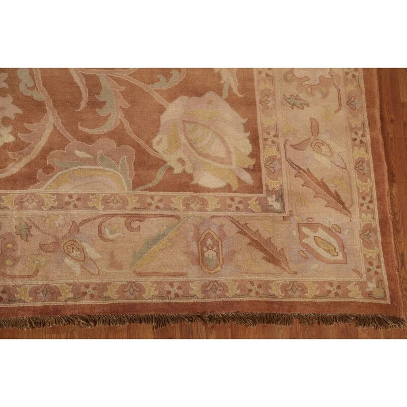 Traditional Floral Agra Indian Area Rug Handmade Wool Carpet - 9'3"x 12'4"