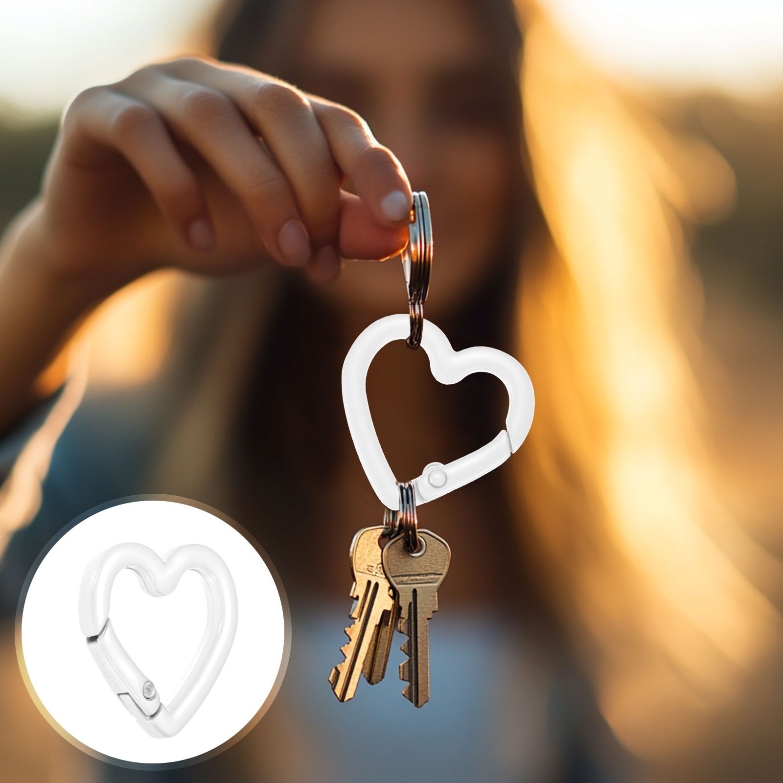 Heart Shaped Snap Clip - Trigger Keychain Clip Spring Snap Hook Use for Backpacks Key Chains - 1.02"