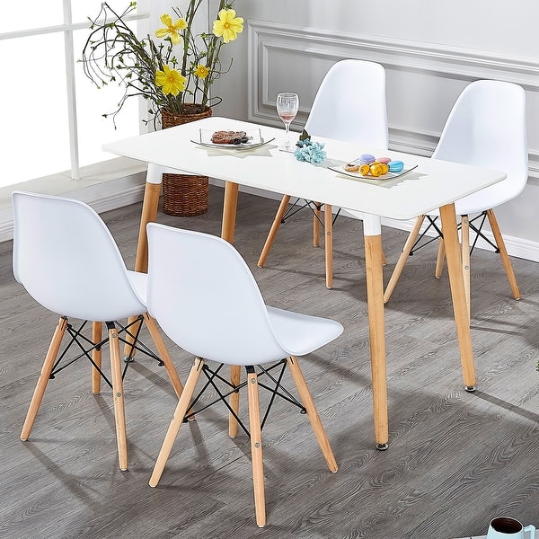 Shop Vecelo Kitchen Dining Chair Sets Side Chair Wood Legs Set Of