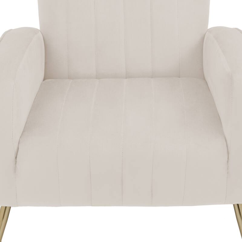 2 Set Velvet Wingback Accent Chairs with Metal Legs for Living Room