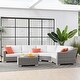 preview thumbnail 11 of 41, Conway Outdoor Patio Wicker Rattan 5-Piece Sectional Sofa Furniture Set White