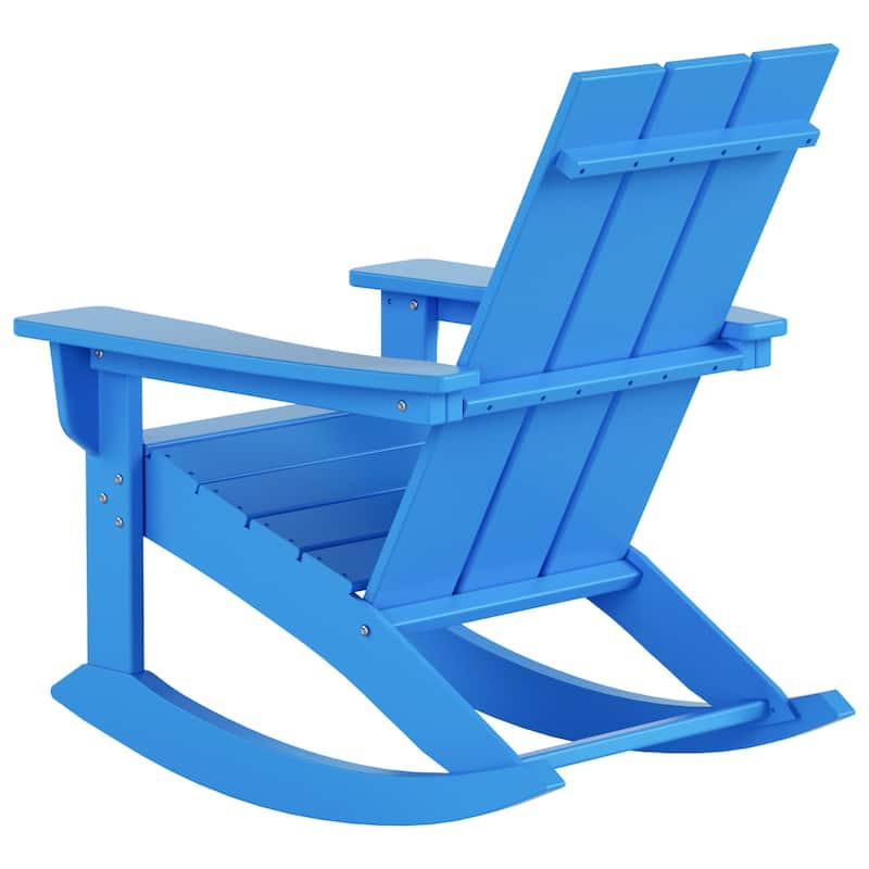 Shoreside Modern Eco-Friendly All Weather Poly Adirondack Rocking Chairs (Set of 2)