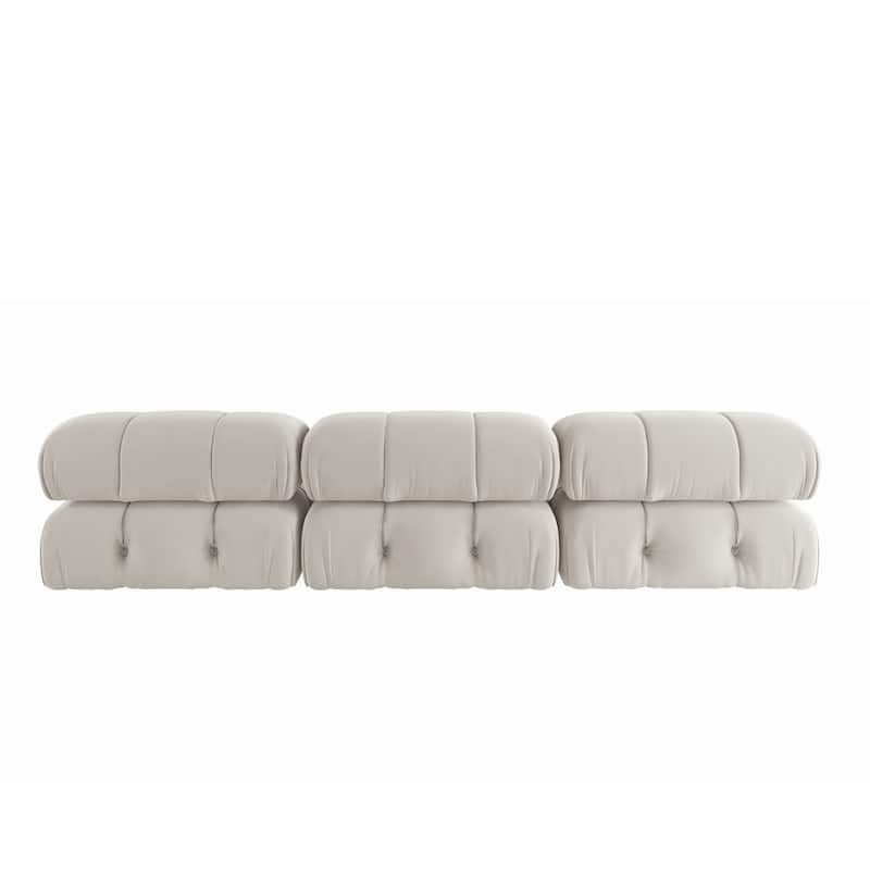 Velvet 3-seater Reversible Modular Sofa
