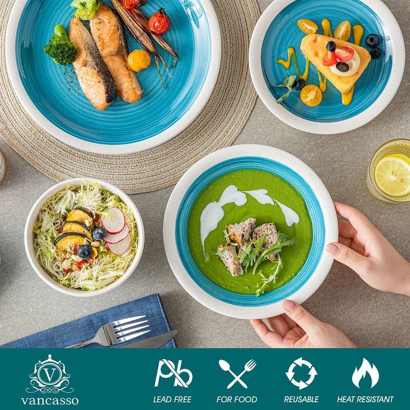 vancasso ORI Stoneware 16-Piece Dinnerware Set, Service for 4
