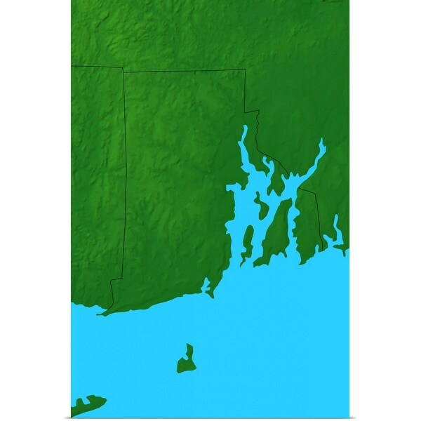 "Topographic map of Rhode Island" Poster Print