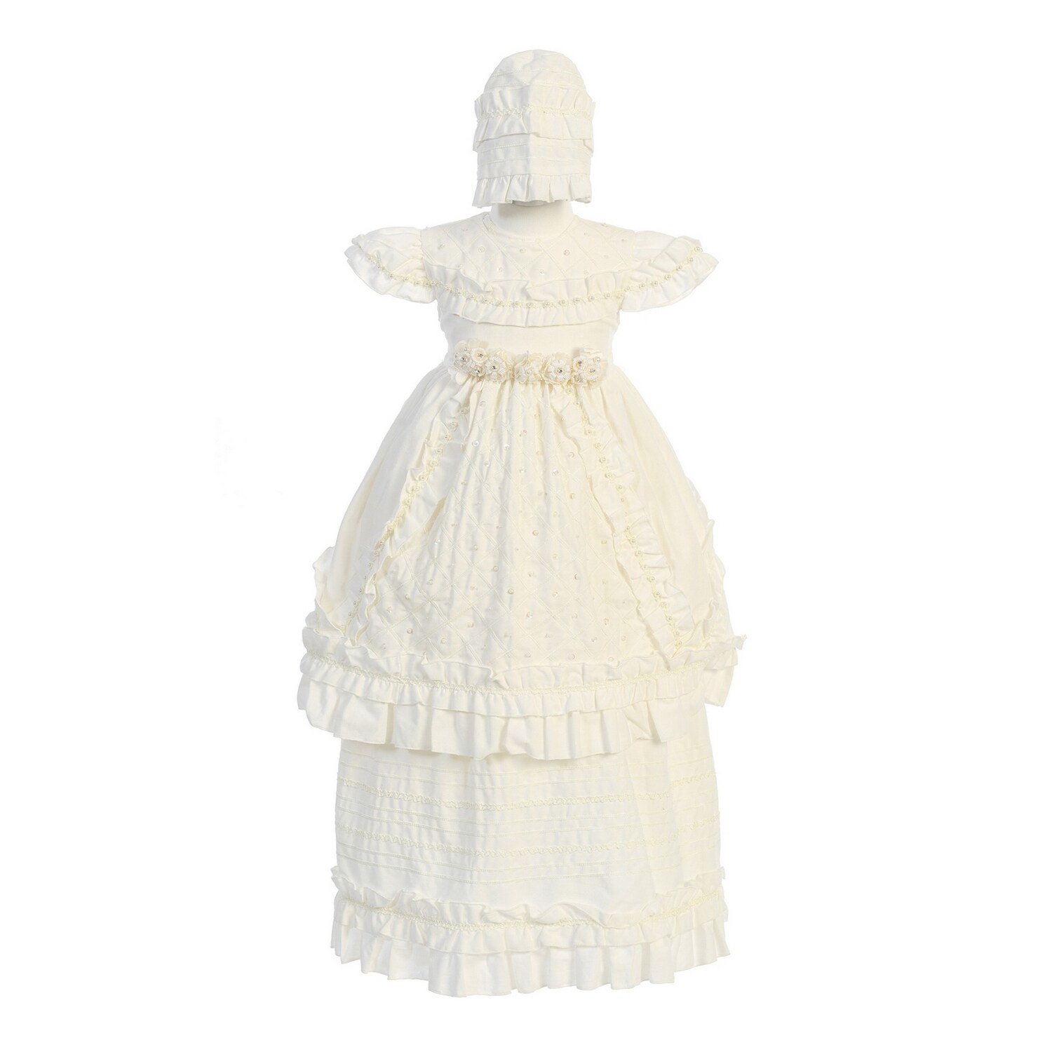 ivory christening bonnet