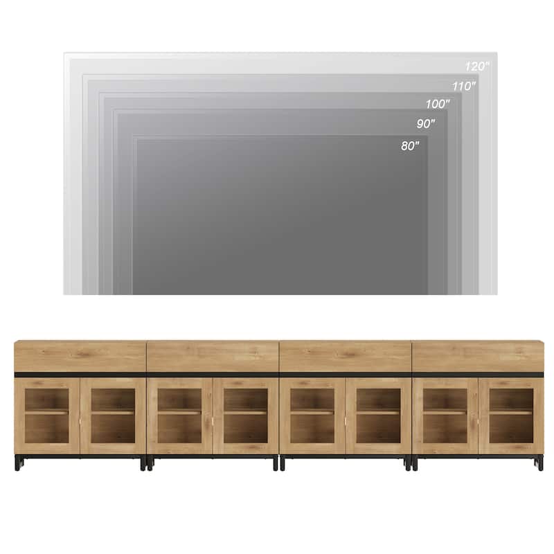 Modern Dresser With Glass Doors, Drawer, And Adjustable Shelf - Multifunctional Storage Cabinet For Living Room Or Bedroom