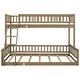preview thumbnail 7 of 22, Twin XL over Queen Bunk Bed with Ladder and Guardrails, Convertible Bunk Bed Frame, Floor Bunk Bed with Slats Support