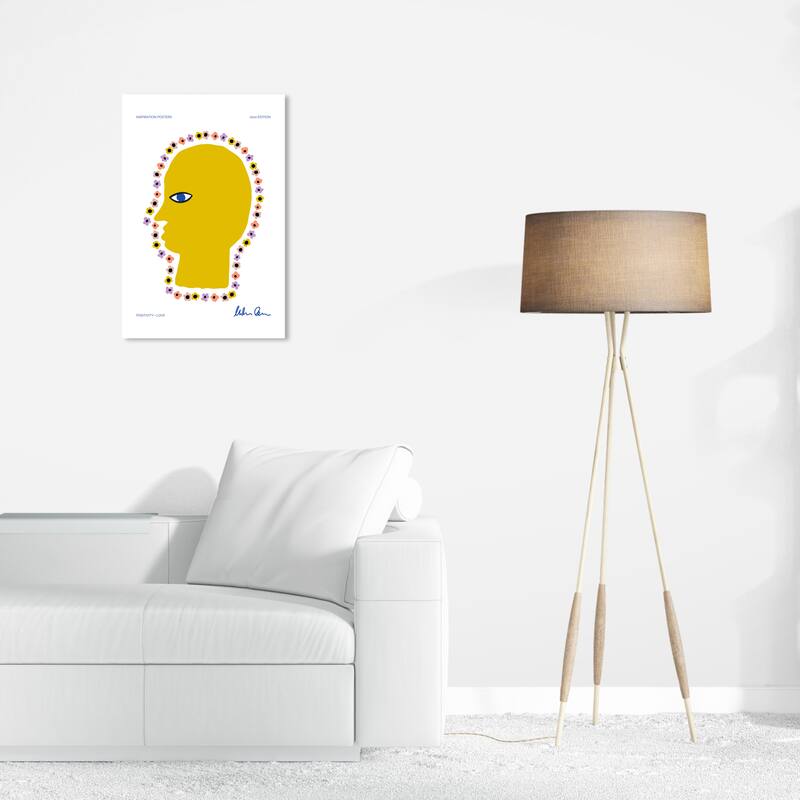 Wynwood Studio Canvas Floral and Botanical Positive Flower Thoughts Yellow and Modern & Contemporary Wall Art Canvas Print - 16 x 24