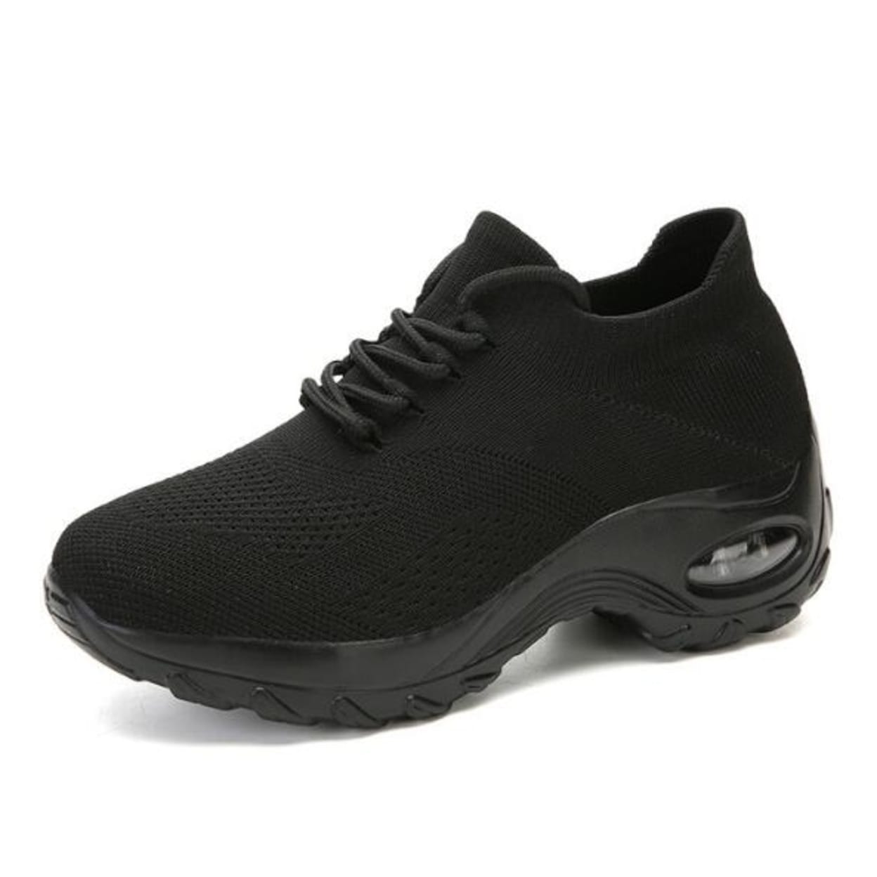 platform tennis shoes black