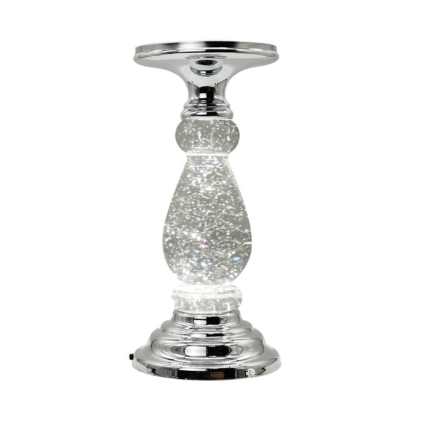 Swirling Glitter LED light up pedestal candle holder with On Off switch. Set of 2 On Sale Bed Bath Beyond 39317180