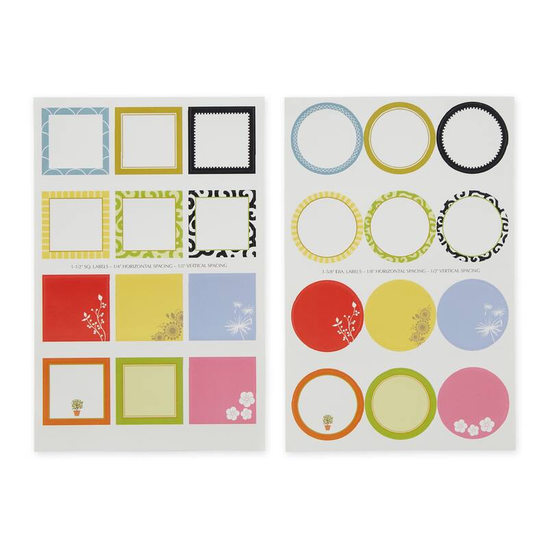 48-Piece Round and Square Gift Label Set - Round & Square, Set/48