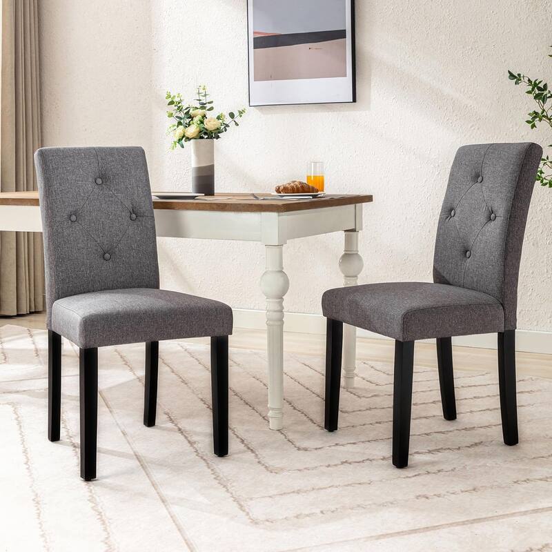 Upholstered Dining Chairs Set of 2/4/6 Modern Dining Chairs with Solid Wood Legs and High Back Dining Room Chairs