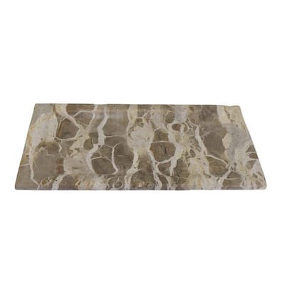 Decorative Accessory Tray, Capri Beige and Gray Marble Finish, 16 Inch