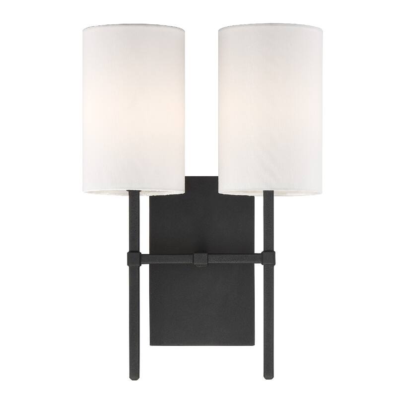 Veronica 2 Light Black Wall Mount - 11'' W x 16.5'' H x 6'' D - 11'' W x 16.5'' H x 6'' D