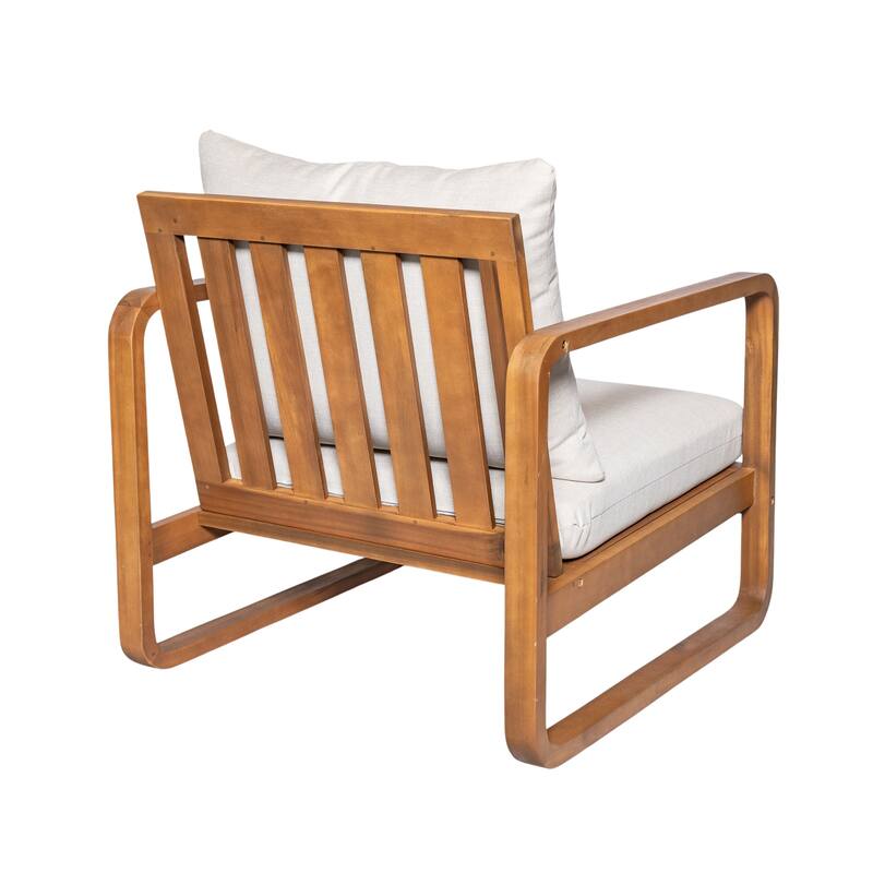 Christopher Knight Home - Outdoor Acacia Wood Lounge Chair with Cushions