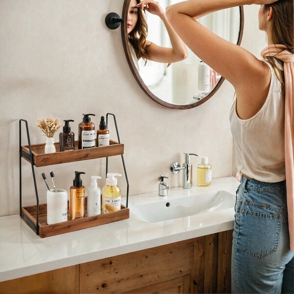 HUMAN MADE＊BATHROOM COUNTERTOP ORGANIZER Amazon.com: Demigo Acacia Bathroom Organizer Countertop 13.6 x 14