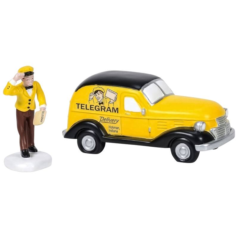 2 Department 56 Old Man's Telegram Delivered Christmas Figurines