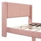 preview thumbnail 26 of 28, Queen Size Corduroy Upholstered Platform Bed with Wingback Headboard
