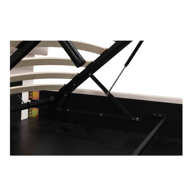 NADAAL STUDIOS Aloura Green Upholstered King Bed with Tufted Headboard and Hydraulic Lift Storage