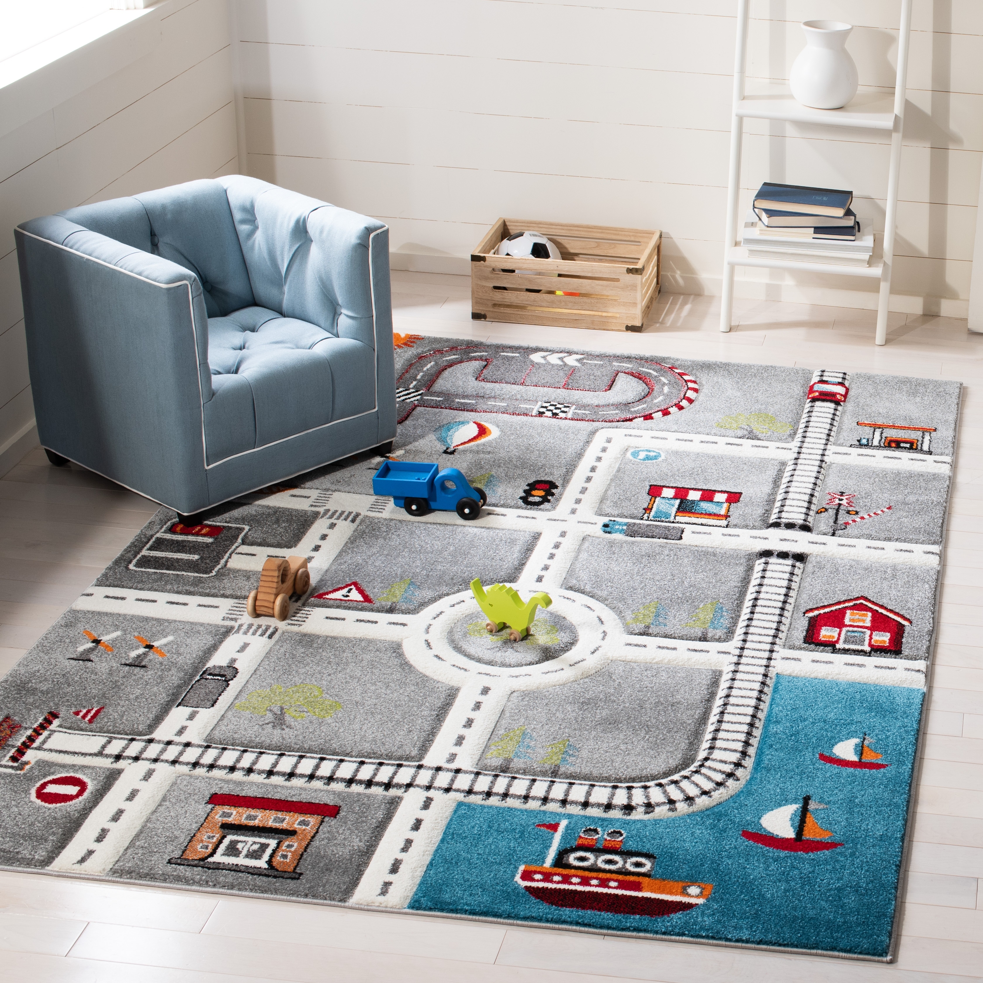 Atlantische Oceaan Bot roltrap SAFAVIEH Carousel Kids Koika Neighborhood Road Rug - Overstock - 29163166