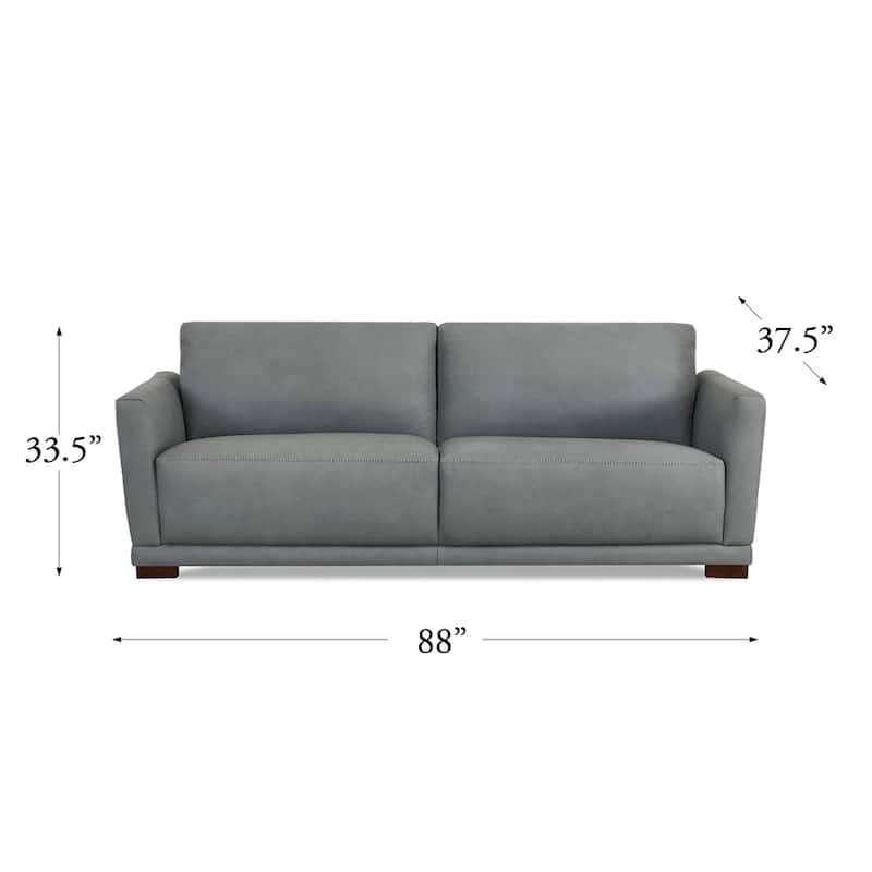 Hydeline Mary Top Grain Leather Sofa Loveseat and Chair Set with Memory Foam and Springs