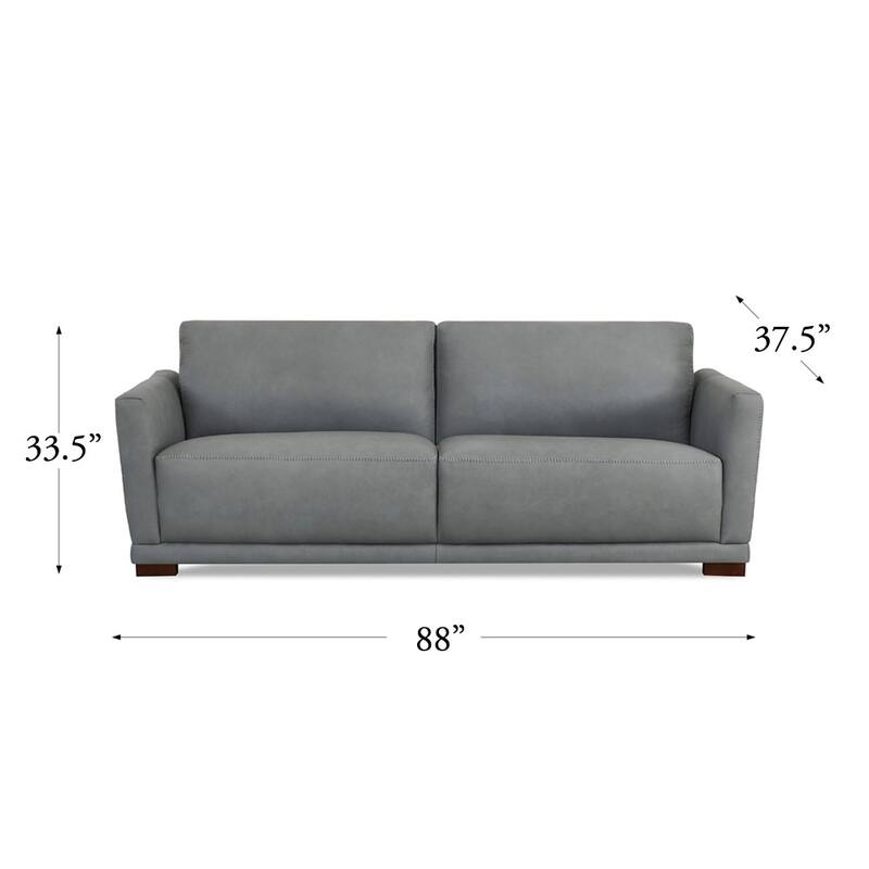 Hydeline Mary Top Grain Leather Sofa and Loveseat Set with Memory Foam and Springs