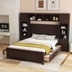 preview thumbnail 41 of 105, Modern Platform Bed with Integrated Cabinet, Trundle Bed and Drawers