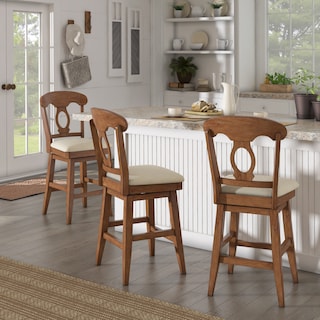 Ronda Napoleon Back Wood Swivel Chair