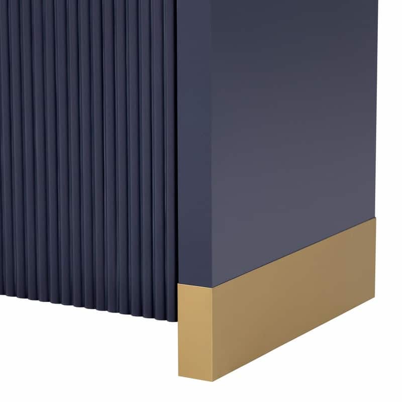 4-door Unique Wave Pattern Design Storage Cabinet