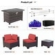 preview thumbnail 10 of 28, Kullavik 15PCS Outdoor Patio Furniture Set with Fire Pit Table & Glass Top Coffee Table