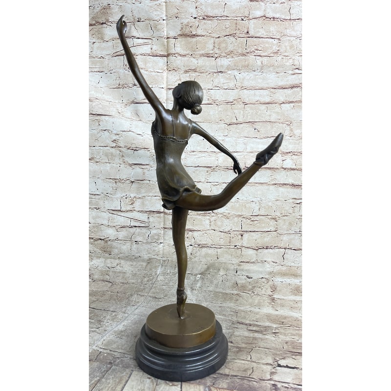 Bronze Ballerina Ballet Dancer Bronze Sculpture Statue Figure On Marble Base