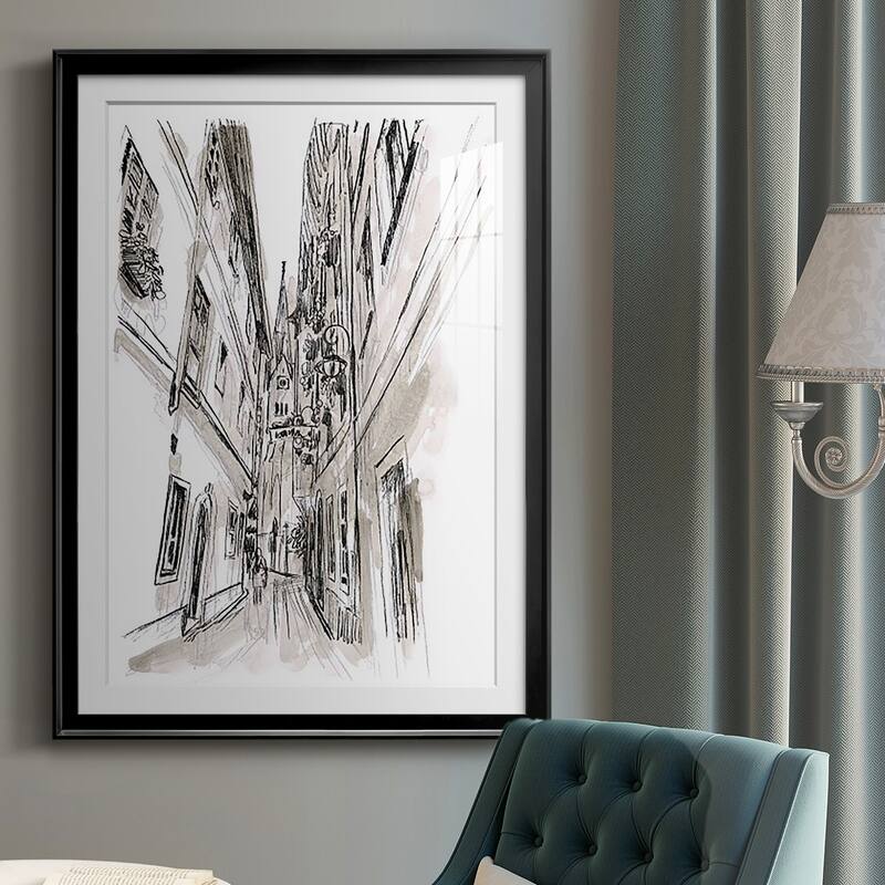 Europe Street Sketches III Premium Framed Print - Ready to Hang