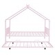 preview thumbnail 10 of 28, Full Size Metal House Bed with Twin Size Trundle
