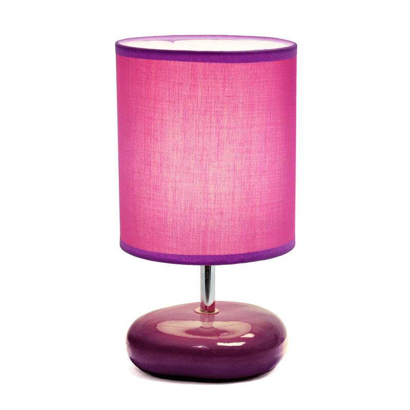 10.24 in. Purple Finish Table Lamp with Purple Shade, Sturdy Table Lamp for Living Rooms and Bedrooms